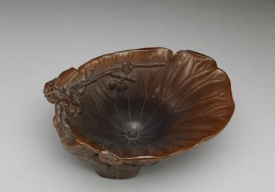 图片[3]-Rhinoceros horn cup in the shape of a lotus-leaf, late 16th to early 17th century.-China Archive